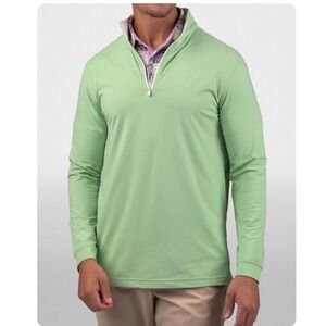Good Good Golf Mens 2XL Fighting For Par Quarter Zip Pullover Light Green NWT